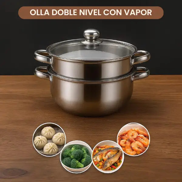 olla doble piso vaporera