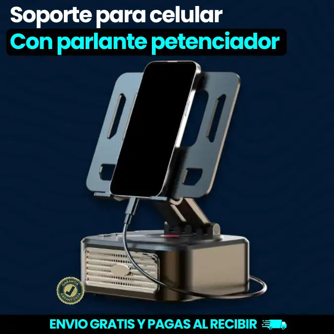 Soporte Para Celular Y Tabl Con Parlante