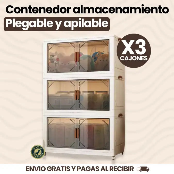 x3 Contenedor De Almacenamiento Plegable